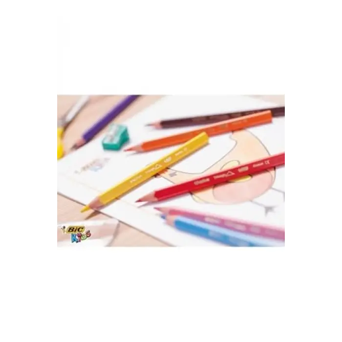 Bic Kids Evolution Üçgen Jumbo Kuru Boya Kalemi 12 Renk