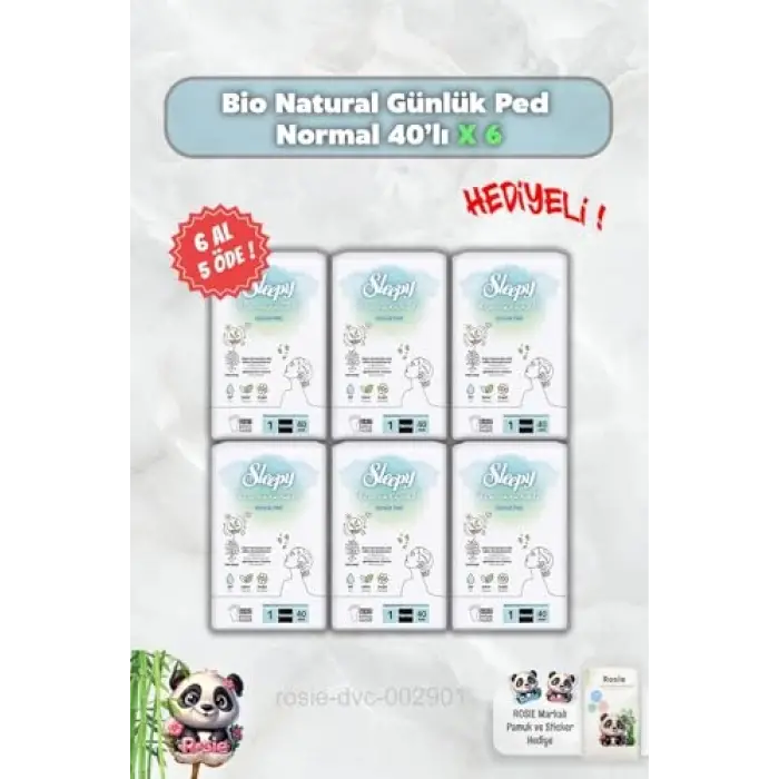 Bio Natural 6 AL 5 Öde Günlük Ped Normal 40lı