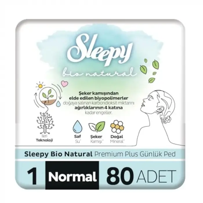 Bio Natural Premium Plus normal günlük ped, 80 adet