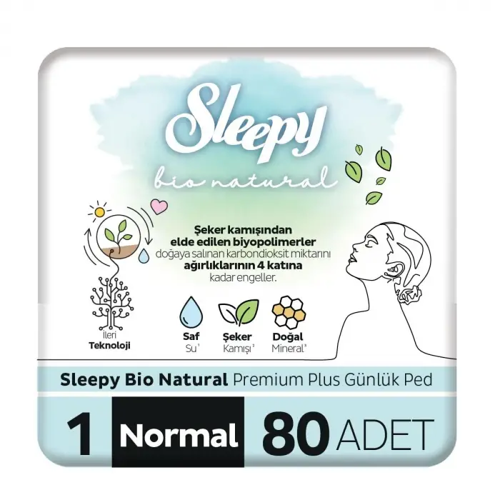 Bio Natural Premium Plus normal günlük ped, 80 adet