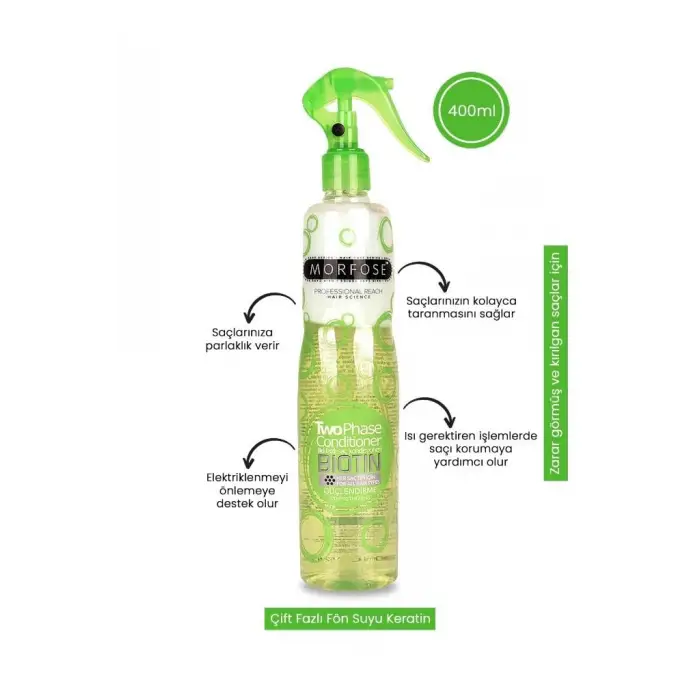 Biotin İçerikli Fön Suyu, Yeşil, 400 Ml