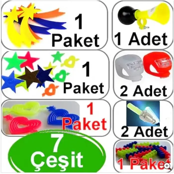 Bisiklet Dekoratif Süs Seti 7 Parça