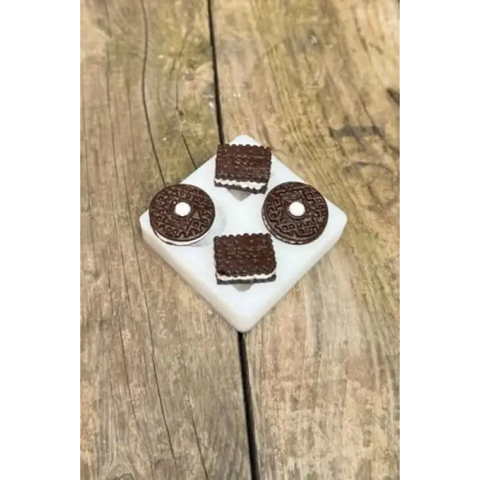 Bisküvi Dörtlü Silikon Mum Kalıbı