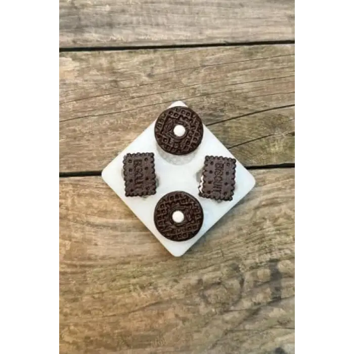 Bisküvi Dörtlü Silikon Mum Kalıbı