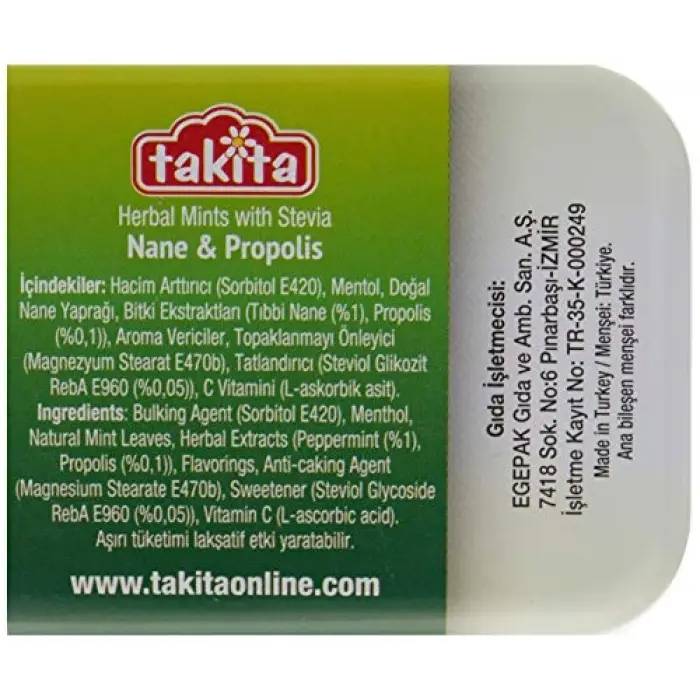 Bitki Şekeri Nane & Propolis 18 g