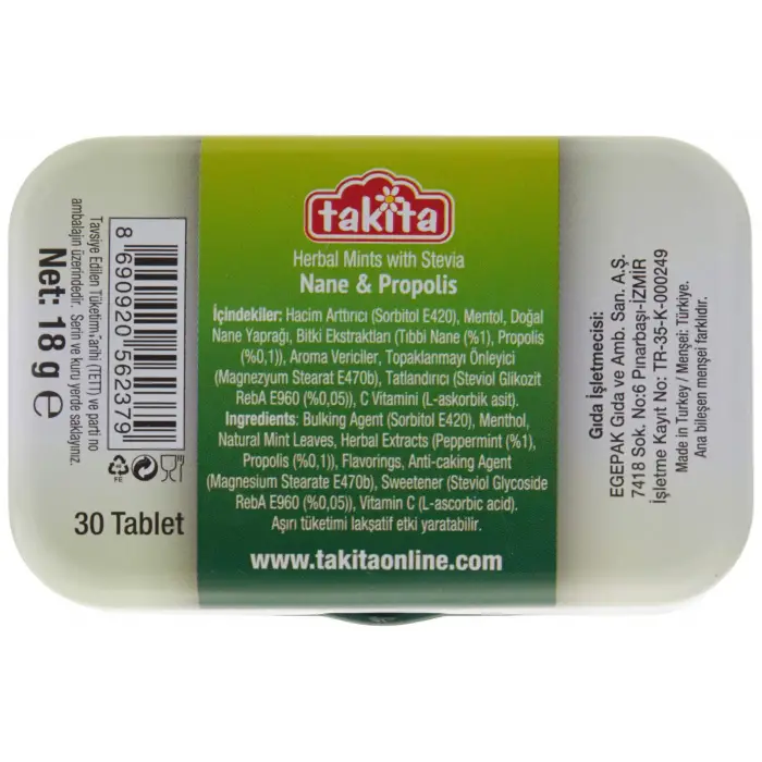 Bitki Şekeri Nane & Propolis 18 g