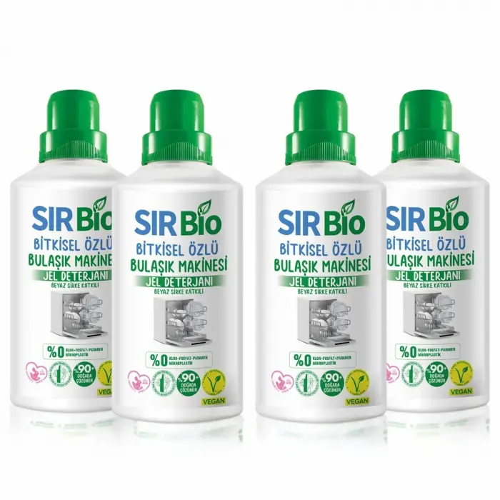 Bitkisel Özlü Bulaşık Makinesi Jel Deterjanı 1000 ml 4lü Set