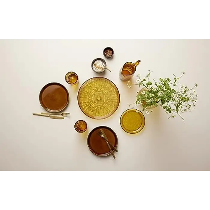 Bıtz Kusintha Servis Tabağı Yuvarlak Amber 3 Cm - Çap:30 Cm