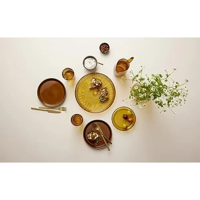Bıtz Kusintha Servis Tabağı Yuvarlak Amber 3 Cm - Çap:30 Cm