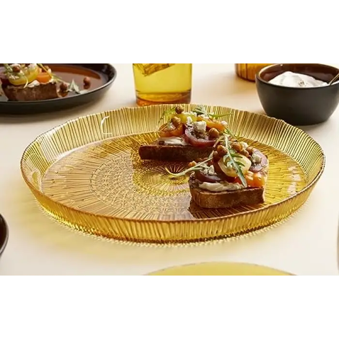 Bıtz Kusintha Servis Tabağı Yuvarlak Amber 3 Cm - Çap:30 Cm