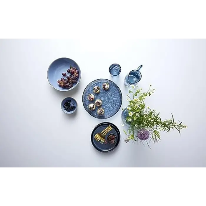 Bıtz Kusintha Servis Tabağı Yuvarlak Mavi 3 Cm - Çap:30 Cm