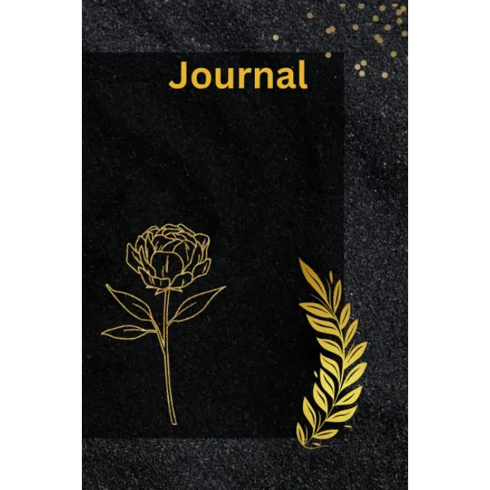Black and Gold Rose Journal