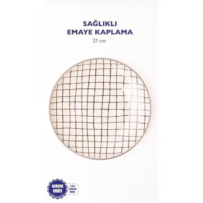 Black Cupid Kareli Emaye Pasta/Sunum Tabağı
