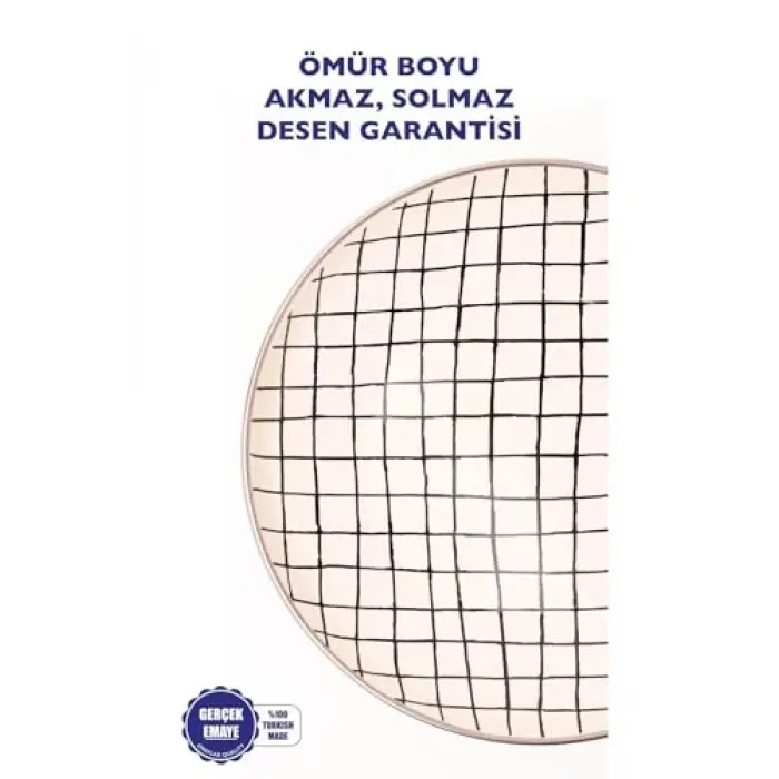 Black Cupid Kareli Emaye Pasta/Sunum Tabağı
