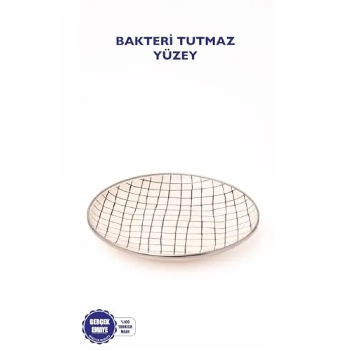 Black Cupid Kareli Emaye Pasta/Sunum Tabağı