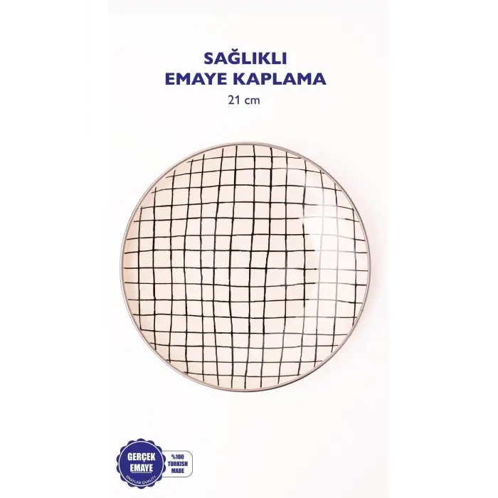 Black Cupid Kareli Emaye Pasta/Sunum Tabağı