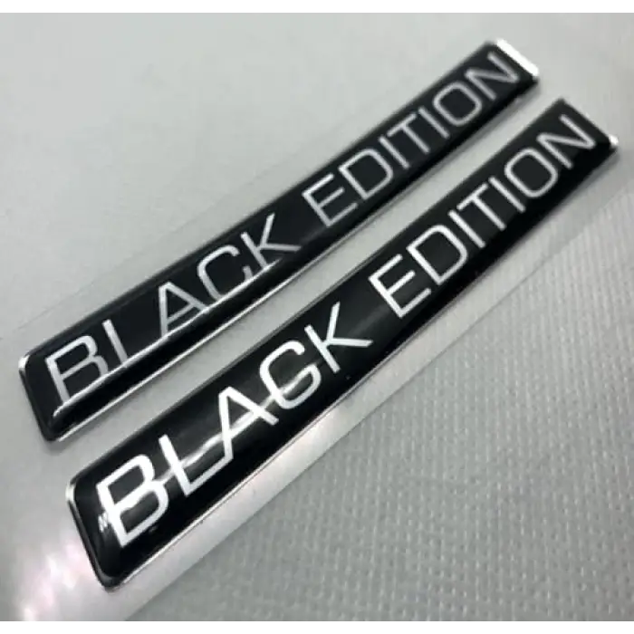 Black Edition Silver Siyah 3D logo sticker 2 adet