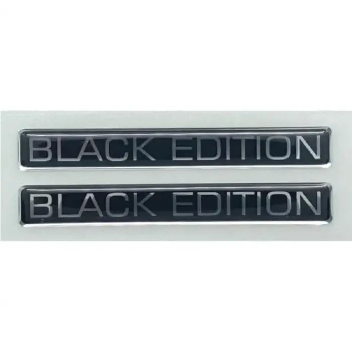 Black Edition Silver Siyah 3D logo sticker 2 adet