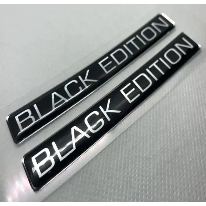 Black Edition Silver Siyah 3D logo sticker 2 adet