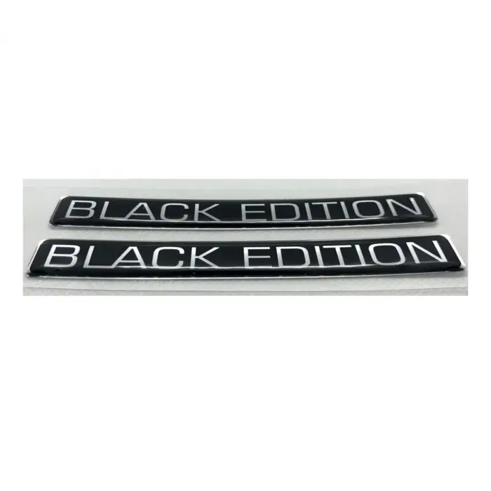 Black Edition Silver Siyah 3D logo sticker 2 adet