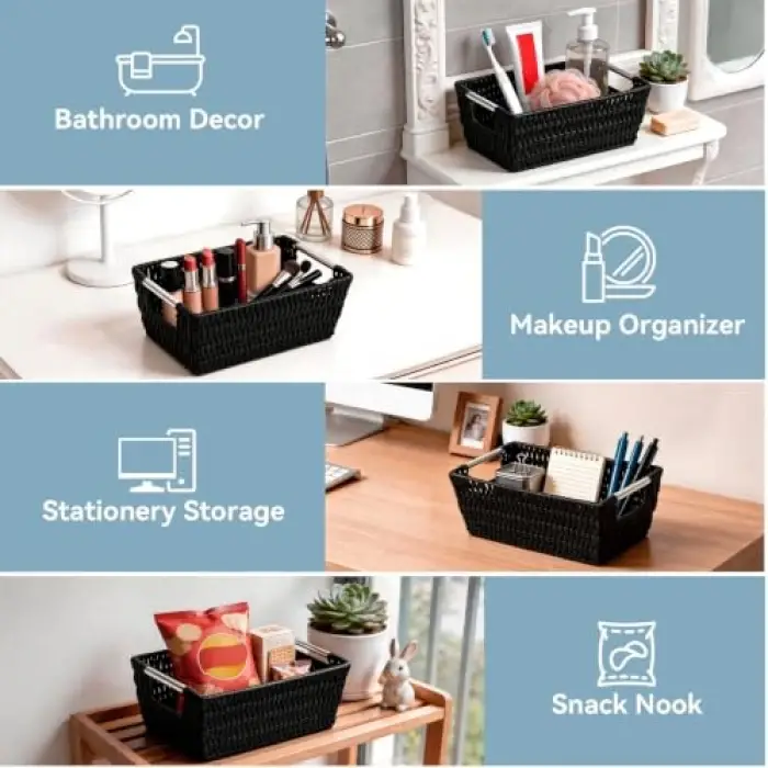 (Black) - Rattique Small Shelf Tote, Black