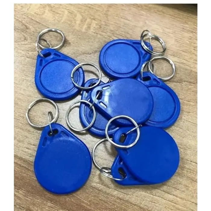 Blue 100pcs/pack Rfıd 13.56Mhz IC Keyfob Token Key Ring For Access Control Compatible with Mıfare Classic 1K Card