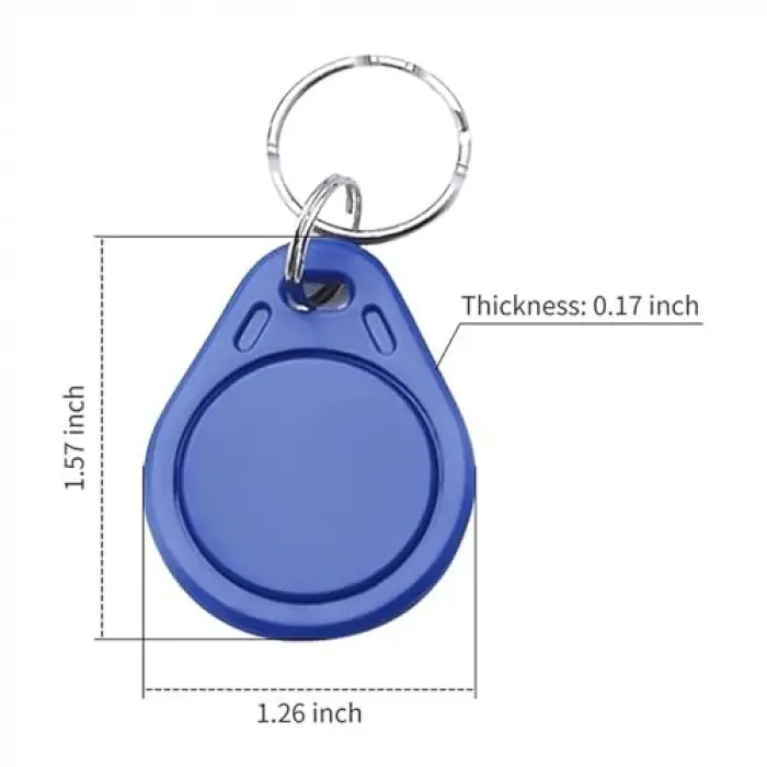 Blue 100pcs/pack Rfıd 13.56Mhz IC Keyfob Token Key Ring For Access Control Compatible with Mıfare Classic 1K Card