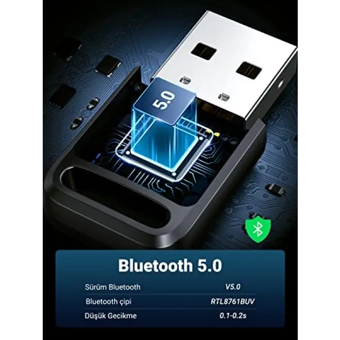 Bluetooth 5.0 USB Bluetooth Adapter for PC Bluetooth Dongle, support Windows 11/10 / 8.1/7, compatible with Game Controller Xbox One S, PS5, PS4, Headset, Keyboard, Mouse, etc