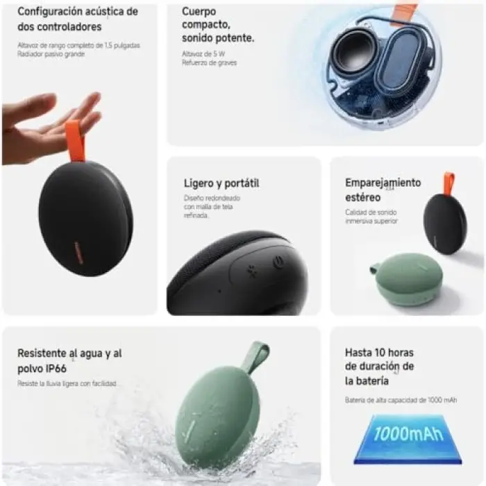 Bluetooth 6.0 Taşınabilir Hoparlör Essential, Yeşil