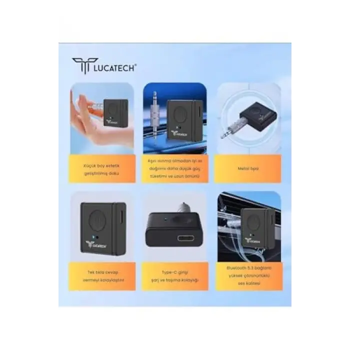 Bluetooth AUX Araç Ses Modülü 5.3V Type-C Şarjlı - LT465S129