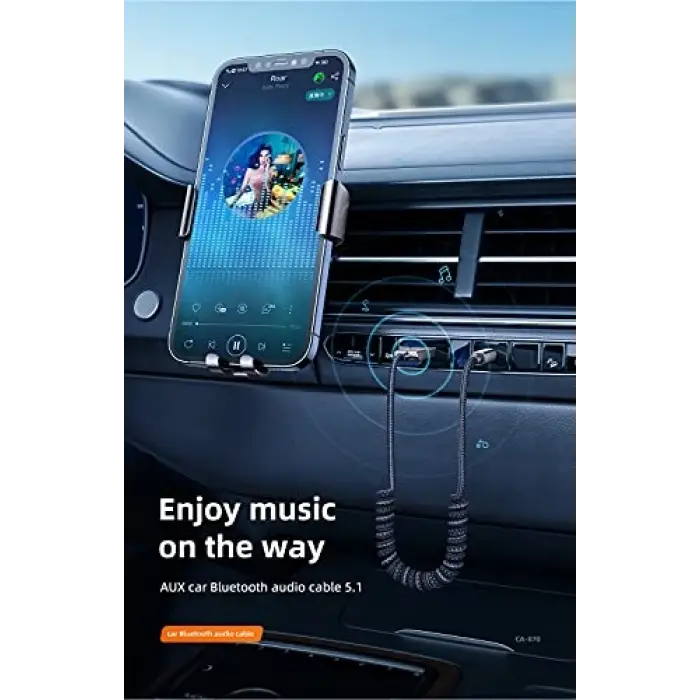 Bluetooth Car Receiver AUX, Gri