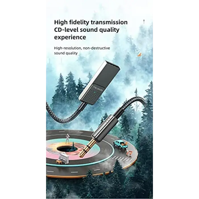 Bluetooth Car Receiver AUX, Gri