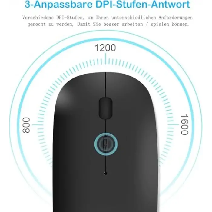 Bluetooth fare, şarj edilebilir hafif kablosuz fare, MacBook Pro/Air/Android/iOS tablet/dizüstü bilgisayar/PC/Mac/bilgisayar (Beyaz)