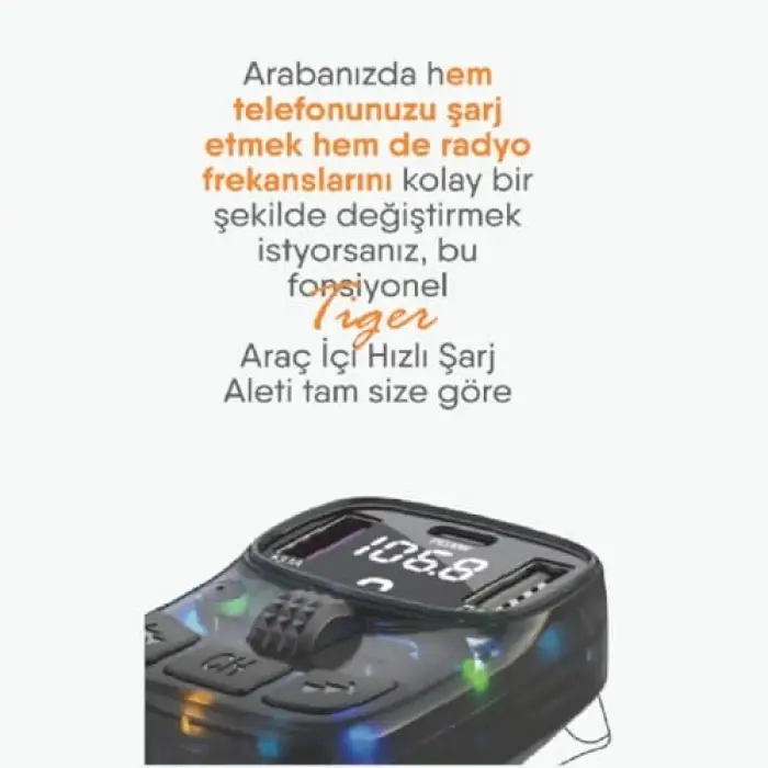 Bluetooth FM Transmitter USB Flash Destekli - Net Ses Deneyimi