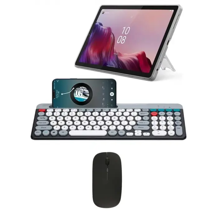 Bluetooth Klavye Mouse Kablosuz Klavye ve RGB Mouse Set 2.4G Bluetooth ve Batarya Taşınabilir Hafif ve İnce Tasarım ZYG-806