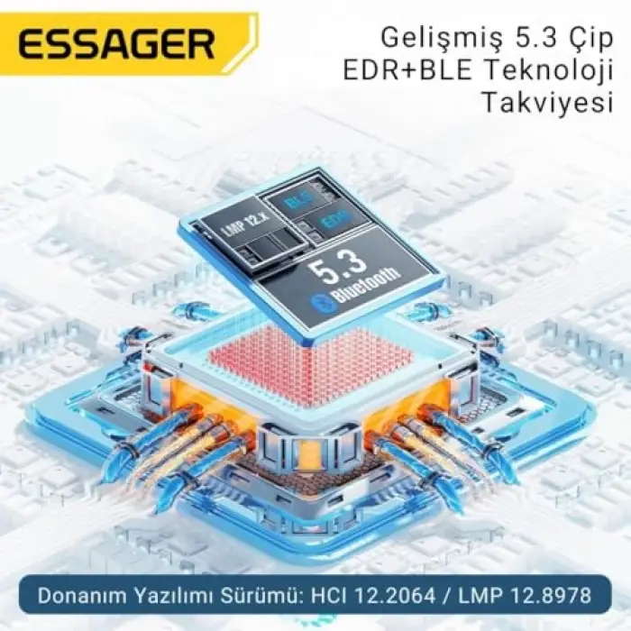 Bluetooth Vers.5.3 USB Bluetooth Adaptör USB Bluetooth 5.3 Wireless Adaptör Tak Çalıştır