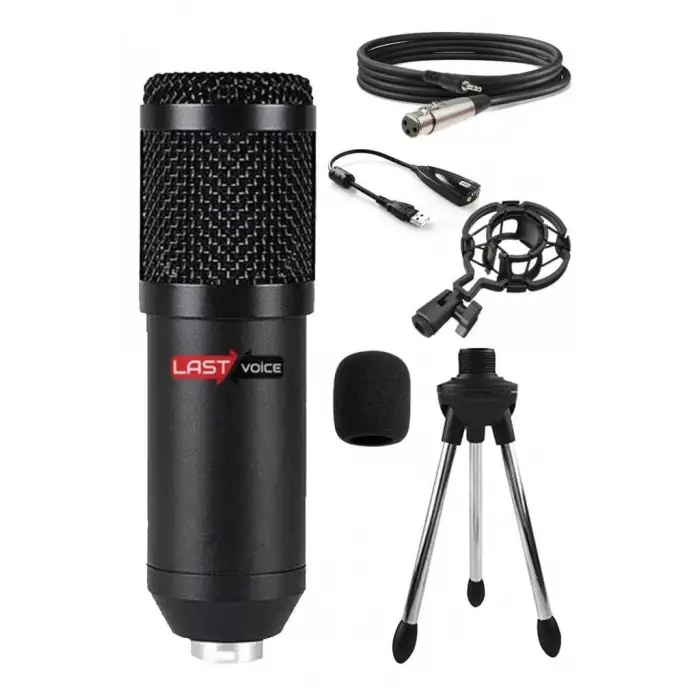 BM800 Condenser Stüdyo Mikrofonu, Mini Tripod ve 7.1 Ses Kartı