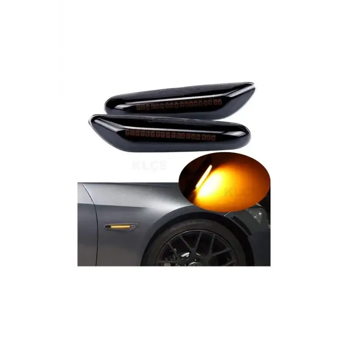 BMW E60 E61 E90 E91 E92 E93 E 46 Düz Ledli Çamurluk Sinyali Sağ Sol Takım (Soketsiz)
