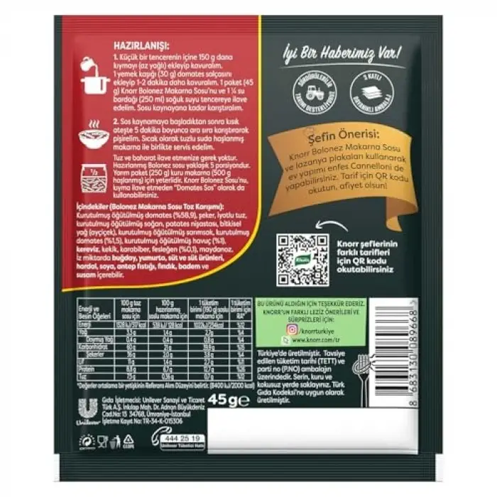 Bolonez Makarna Sosu 45g