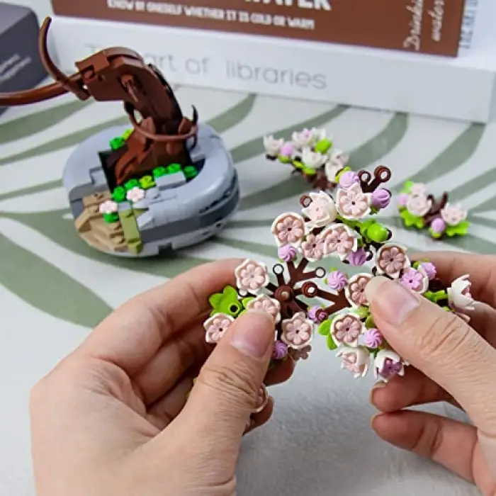 Bonsai Ağacı Sukulent/Sakura Saksı Bitki Yapı Blokları Seti (Sakura)