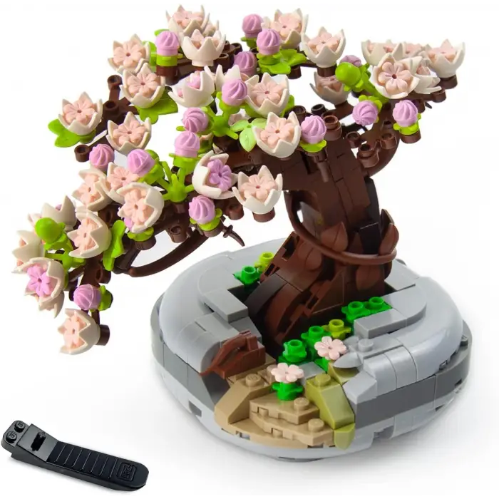 Bonsai Ağacı Sukulent/Sakura Saksı Bitki Yapı Blokları Seti (Sakura)