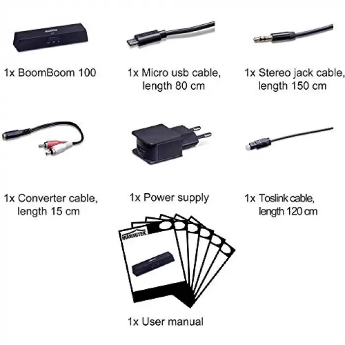 Boomboom 100 Bluetooth HD Audiosender ve alıcı Siyah