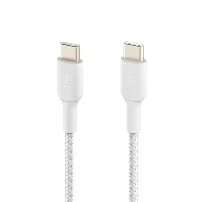 BoostCharge 0.5ft Örgülü USB-C to USB-C Kablo, iPhone 16, iPhone 16 Pro, iPhone 16 Pro Max, iPhone 16 Plus, iPhone 15, Galaxy S24, S23, Note10, Pixel 9, Pixel 8, iPad Pro