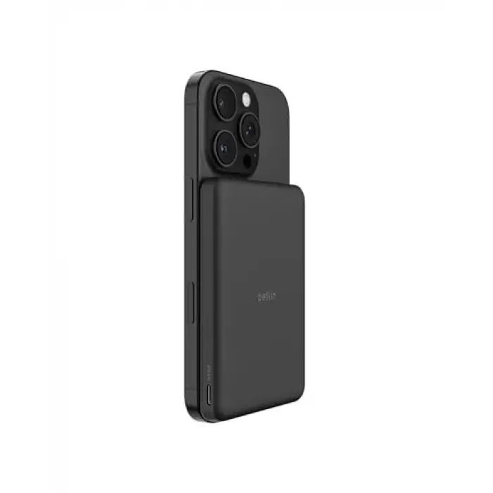 BoostCharge 5000 mAh İnce Manyetik USB-C Power Bank, Siyah