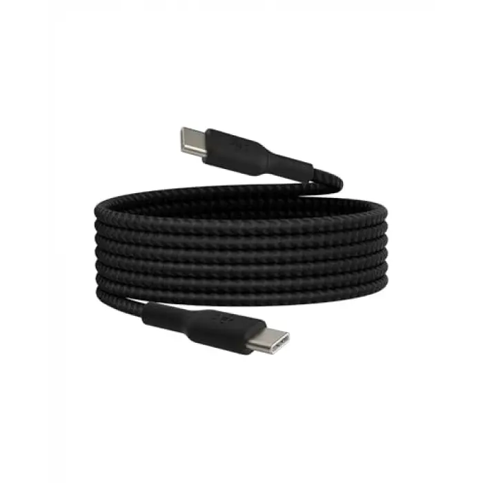 BoostCharge (6.6ft) Braided USB-C to USB-C Cable for iPhone 16; iPhone 16 Pro, iPhone 16 Pro Max, iPhone 16 Plus, iPhone 15, Galaxy S24, S23, Note10, Pixel 9, Pixel 8, iPad Pro & More, Black