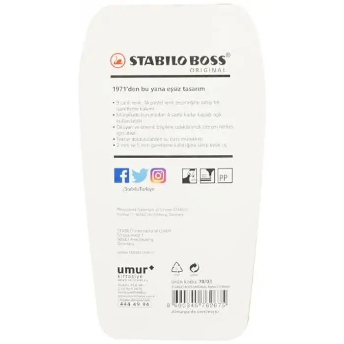 Boss Orıgınal Pastel 2li Blister 3lü set