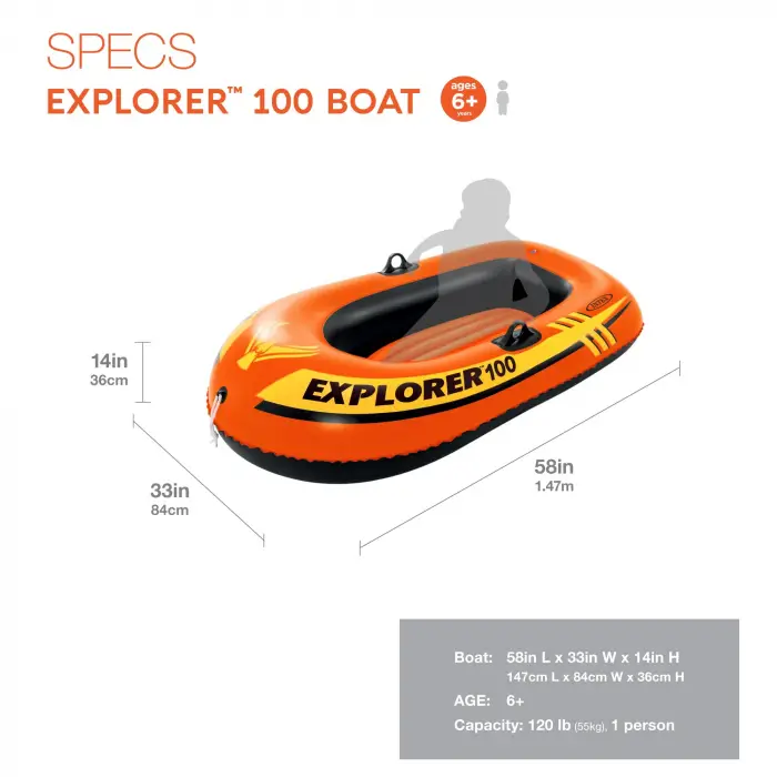 Bot, İntex Tek Kişilik Explorer 100(147x84x36)