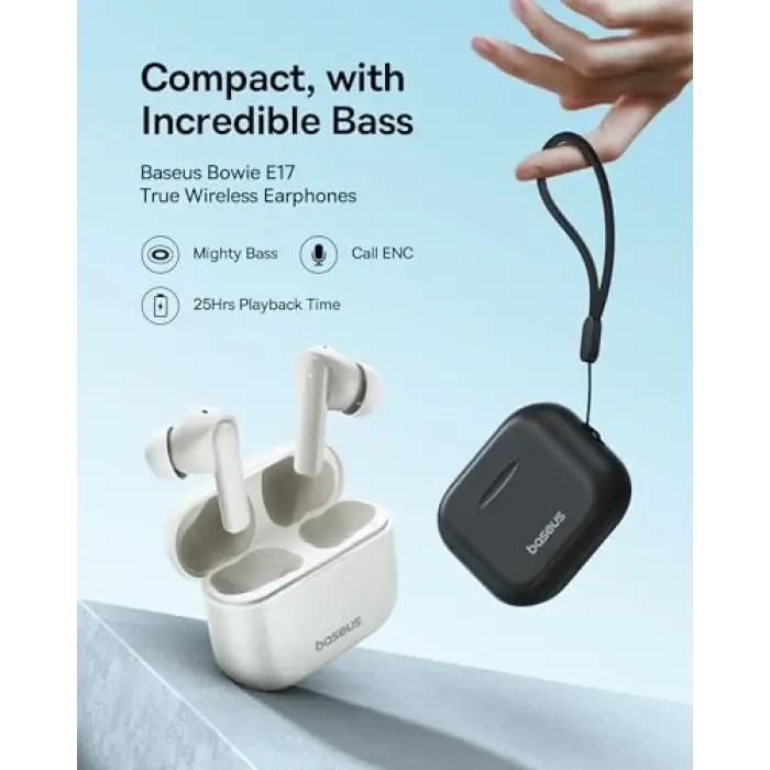 Bowie E17 True Kablosuz Bluetooth Kulaklık, Siyah
