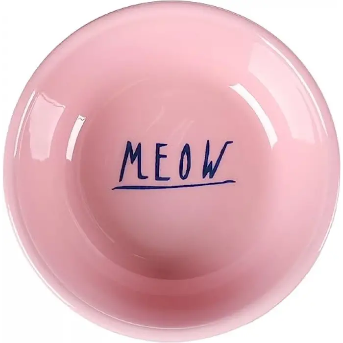 Boyalı Çelik Mama Kabı, Gri-Pembe, 450 Ml