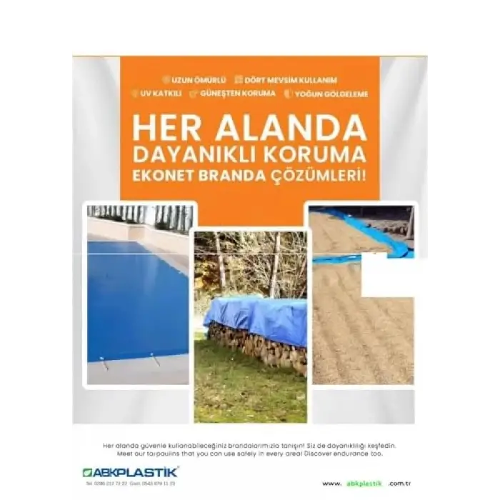 Branda, Ekotente 140 g Ebatlı Mavi 10x25 m